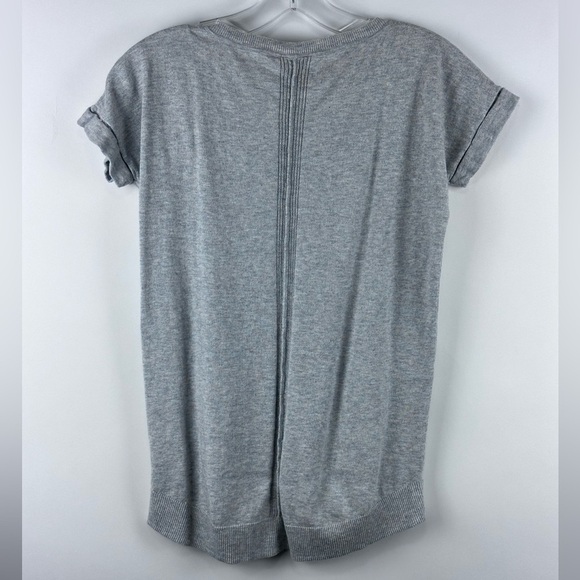 Women's Crew Neck Short Sleeve Knit Sweater Top - Picture 5 of 6